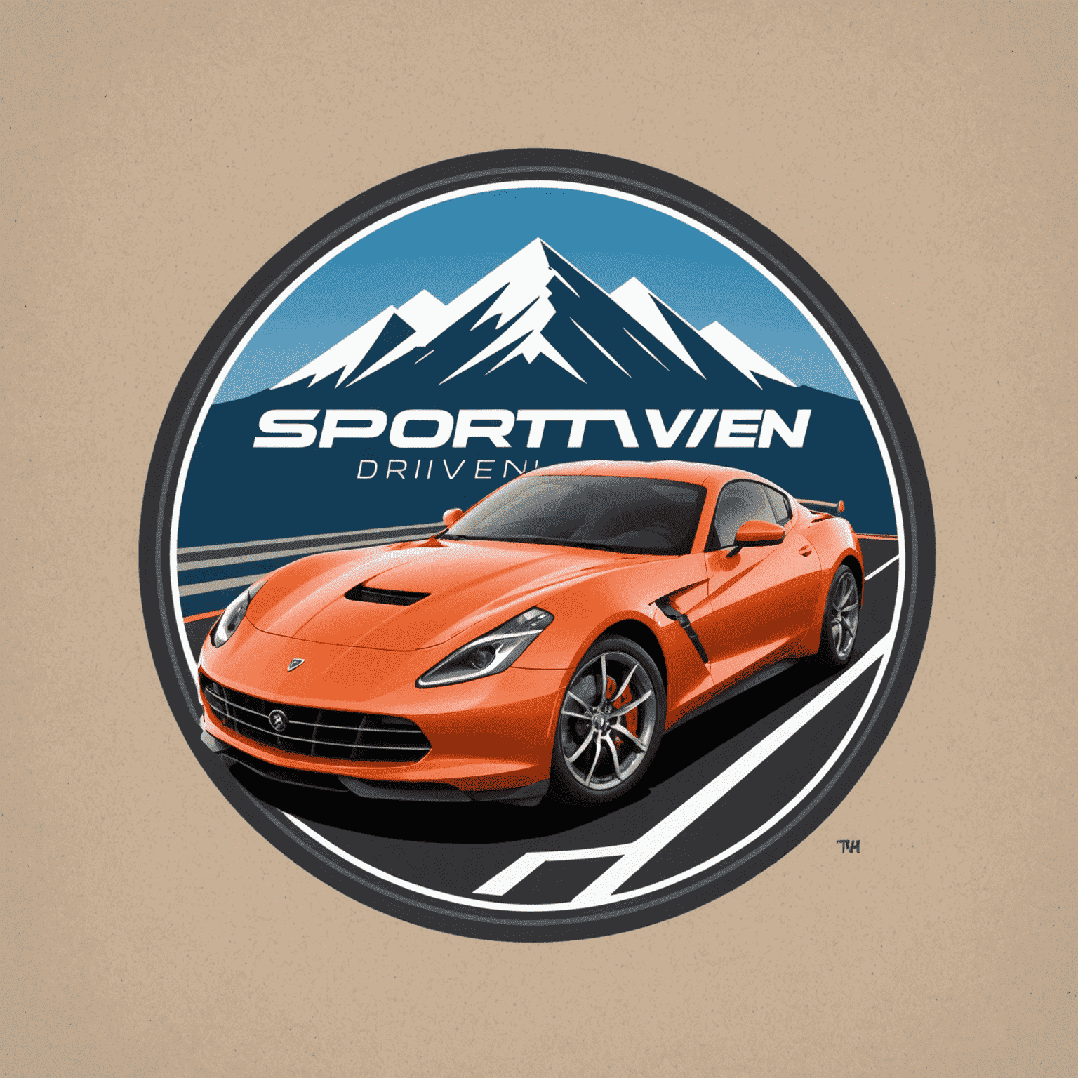 SportsDrivenSP logo featuring a stylized car and road symbol