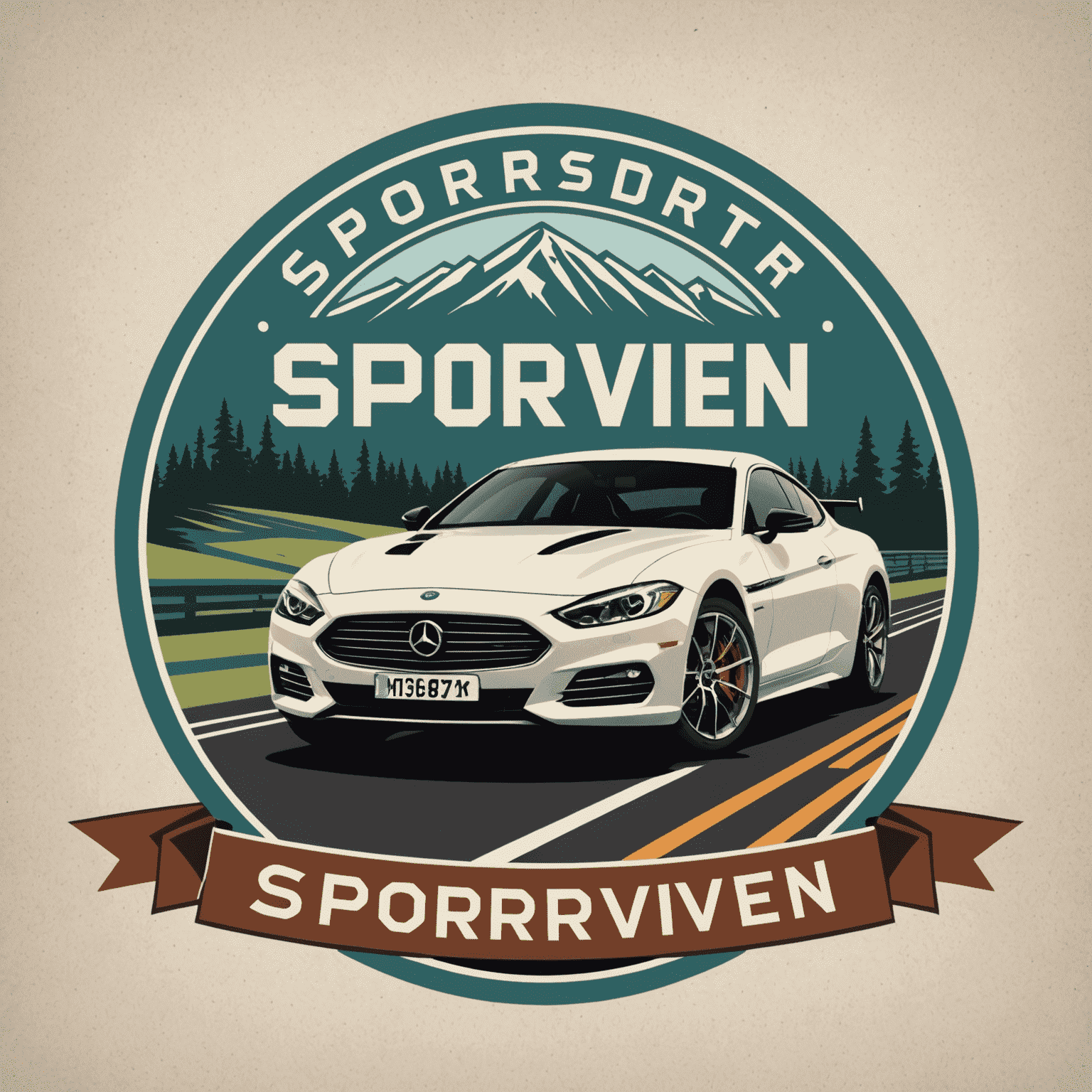 SportsDrivenSP logo featuring a stylized car and road symbol